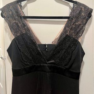 BCBG Lace Black Silk Top, Small